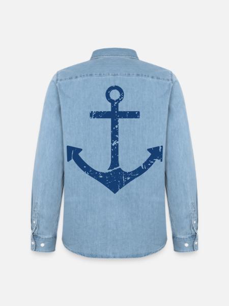 Ancre - Chemise en denim homme bio Stanley/Stella - bleu clair délavé
