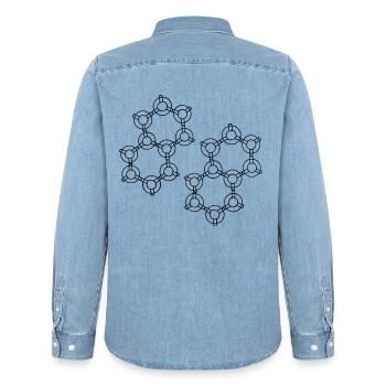 Hexa-Design - Männer Jeanshemd Organic von Stanley/Stella - verwaschenes Hellblau - Hinten - AI Model Male 185 light (185cm)