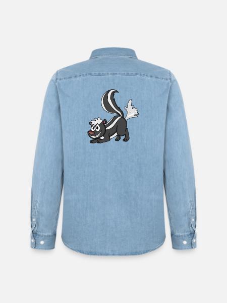 moufette - Chemise en denim homme bio Stanley/Stella - bleu clair délavé