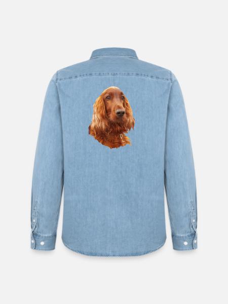Irish Setter Red - Männer Jeanshemd Organic von Stanley/Stella - verwaschenes Hellblau