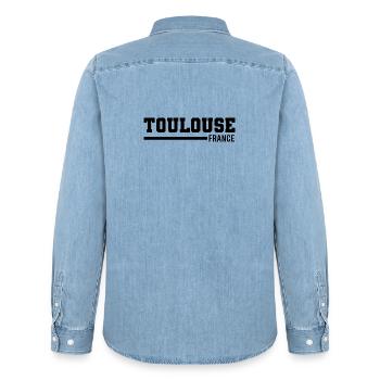 Toulouse | Frankreich - Männer Jeanshemd Organic von Stanley/Stella - verwaschenes Hellblau - Hinten - AI Model Male 185 light (185cm)