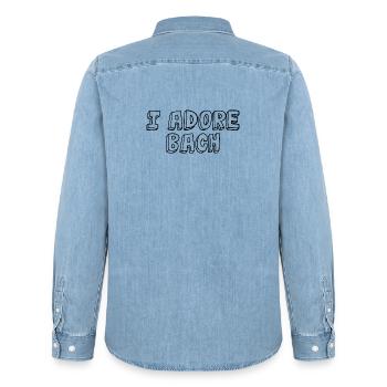 T-shirt de Johann Sebastian Bach - Chemise en denim homme bio Stanley/Stella - bleu clair délavé - Dos - AI Model Male 185 light (185cm)