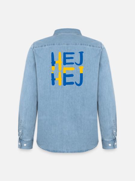 HEJ HEJ SWEDEN - Men’s Organic Denim Shirt by Stanley/Stella - light wash