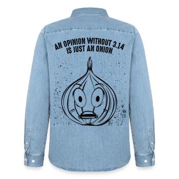 Oignon Math Pi - Chemise en denim homme bio Stanley/Stella - bleu clair délavé - Dos - AI Model Male 185 light (185cm)