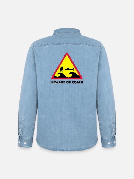 Beware Of Coach - Opti Edition - Männer Jeanshemd Organic von Stanley/Stella - verwaschenes Hellblau