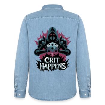 Les coups critiques se produisent - Chemise en denim homme bio Stanley/Stella - bleu clair délavé - Dos - AI Model Male 185 light (185cm)
