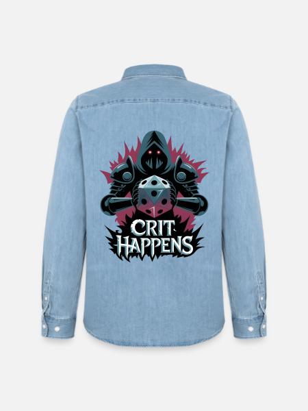 Crit Happens - Men’s Organic Denim Shirt by Stanley/Stella - light wash