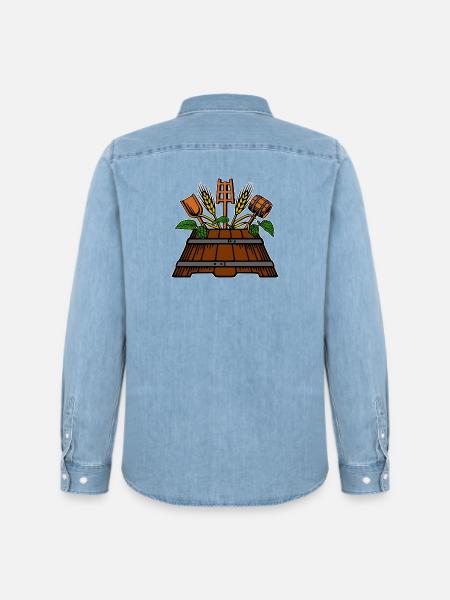 Brewer logo - Men’s Organic Denim Shirt by Stanley/Stella - light wash