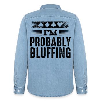 Poker - Chemise en denim homme bio Stanley/Stella - bleu clair délavé - Dos - AI Model Male 185 light (185cm)