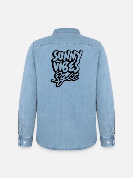SUNNY VIBES SYLT - Men’s Organic Denim Shirt by Stanley/Stella - light wash