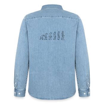 Evolution - Chemise en denim homme bio Stanley/Stella - bleu clair délavé - Dos - AI Model Male 185 light (185cm)
