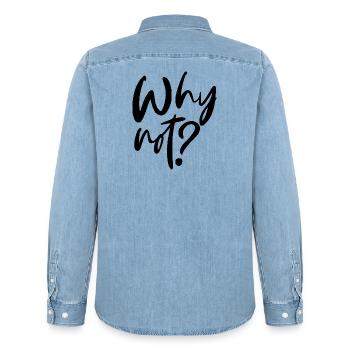 Why Not? - Männer Jeanshemd Organic von Stanley/Stella - verwaschenes Hellblau - Hinten - AI Model Male 185 light (185cm)