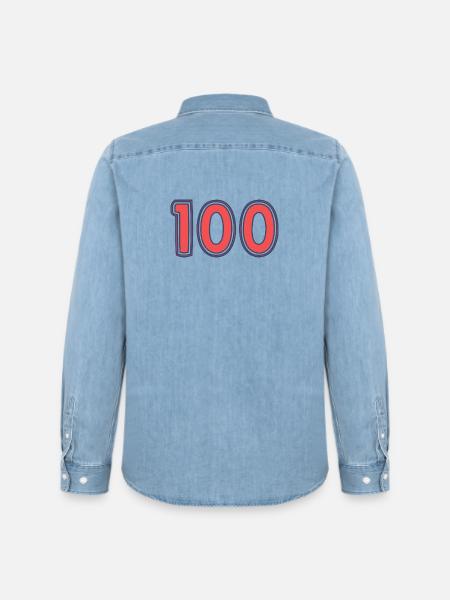 100. 100 YEARS. 100th ANNIVERSARY - Men’s Organic Denim Shirt by Stanley/Stella - light wash