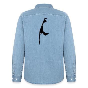 SYLT - Männer Jeanshemd Organic von Stanley/Stella - verwaschenes Hellblau - Hinten - AI Model Male 185 light (185cm)