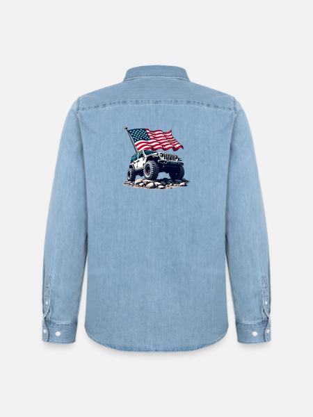 American Off-Road - Men’s Organic Denim Shirt by Stanley/Stella - light wash