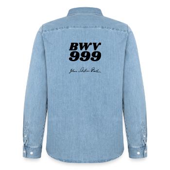 Johann Sebastian Bach BWV 999 - Chemise en denim homme bio Stanley/Stella - bleu clair délavé - Dos - AI Model Male 185 light (185cm)
