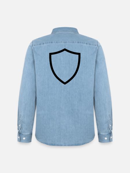 shield icon logo shape security - Men’s Organic Denim Shirt by Stanley/Stella - light wash