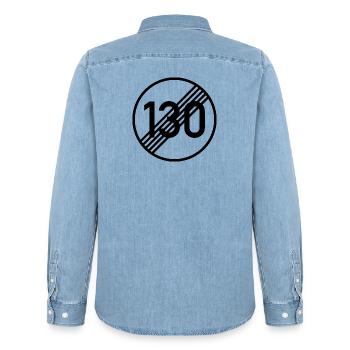 UNLIMITED 130 par Unlimited Apparel - Chemise en denim homme bio Stanley/Stella - bleu clair délavé - Dos - AI Model Male 185 light (185cm)