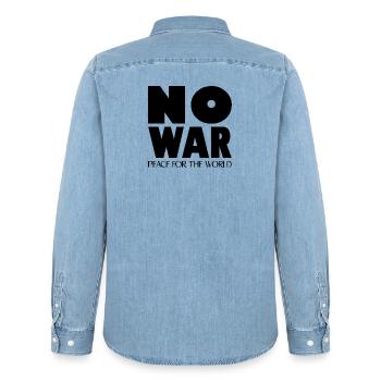 PAS GUERRE Paix pour le monde - Chemise en denim homme bio Stanley/Stella - bleu clair délavé - Dos - AI Model Male 185 light (185cm)