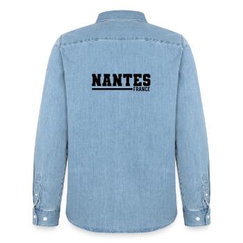 Nantes | Frankreich - Männer Jeanshemd Organic von Stanley/Stella - verwaschenes Hellblau - Hinten - AI Model Male 185 light (185cm)