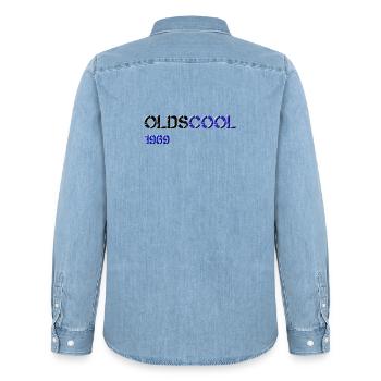 1969 olds cool - Männer Jeanshemd Organic von Stanley/Stella - verwaschenes Hellblau - Hinten - AI Model Male 185 light (185cm)
