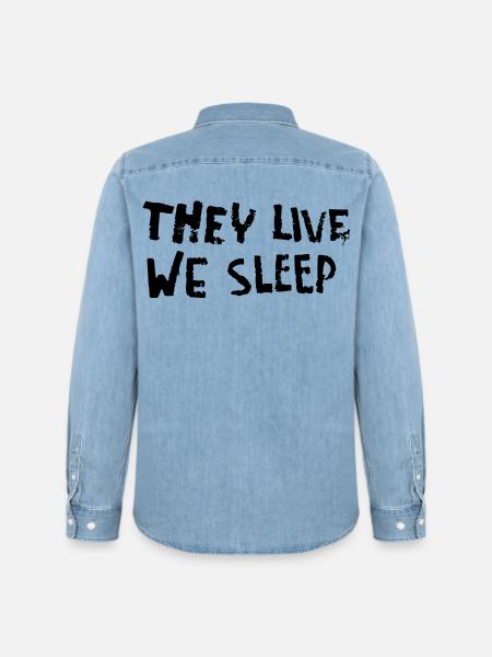 They Live - We Sleep - Männer Jeanshemd Organic von Stanley/Stella - verwaschenes Hellblau