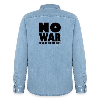 PAS DE GUERRE Ne mourez pas pour l’élite - Chemise en denim homme bio Stanley/Stella - bleu clair délavé - Dos - AI Model Male 185 light (185cm)