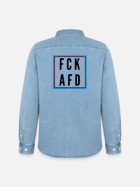 AFD Nein Danke! - Männer Jeanshemd Organic von Stanley/Stella - verwaschenes Hellblau