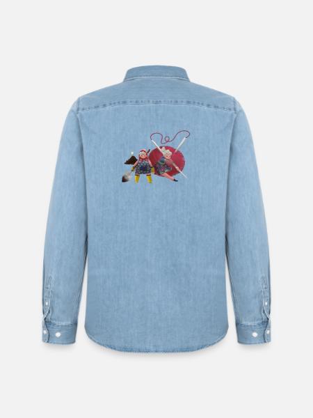 Grandma's Adventure - Men’s Organic Denim Shirt by Stanley/Stella - light wash