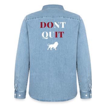 dont quit lion heart - Männer Jeanshemd Organic von Stanley/Stella - verwaschenes Hellblau - Hinten - AI Model Male 185 light (185cm)