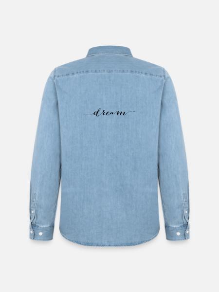 rêver - Chemise en denim homme bio Stanley/Stella - bleu clair délavé