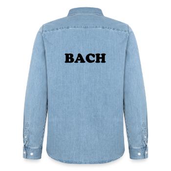 T-shirt de Johann Sebastian Bach - Chemise en denim homme bio Stanley/Stella - bleu clair délavé - Dos - AI Model Male 185 light (185cm)