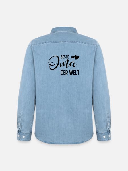 Beste Oma der Welt - Männer Jeanshemd Organic von Stanley/Stella - verwaschenes Hellblau