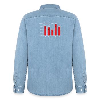 Daten Wissenschaft - Ich Kann Dir Nicht Trauen - Männer Jeanshemd Organic von Stanley/Stella - verwaschenes Hellblau - Hinten - AI Model Male 185 light (185cm)