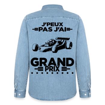 Je Peux Pas J'ai Grand Prix - Chemise en denim homme bio Stanley/Stella - bleu clair délavé - Dos - AI Model Male 185 light (185cm)