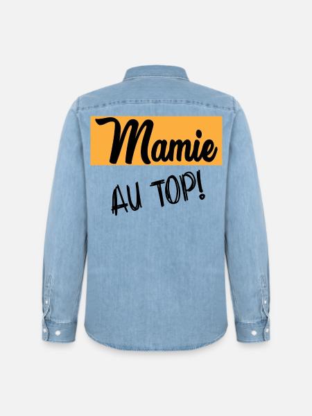 MAMIE - Chemise en denim homme bio Stanley/Stella - bleu clair délavé