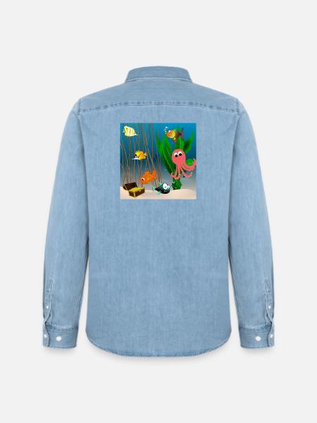 Marine life - Men’s Organic Denim Shirt by Stanley/Stella - light wash