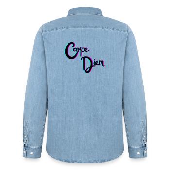 Carpe diem - Chemise en denim homme bio Stanley/Stella - bleu clair délavé - Dos - AI Model Male 185 light (185cm)