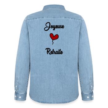 ALLES GUTE FÜR DEN RUHESTAND - Männer Jeanshemd Organic von Stanley/Stella - verwaschenes Hellblau - Hinten - AI Model Male 185 light (185cm)