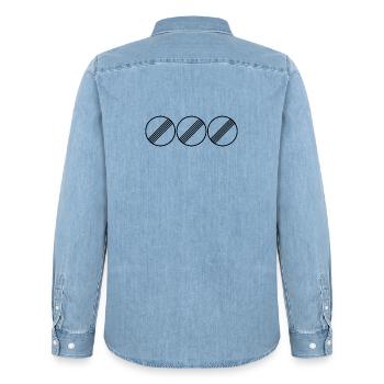 UNLIMITED TRIO par Unlimited Apparel - Chemise en denim homme bio Stanley/Stella - bleu clair délavé - Dos - AI Model Male 185 light (185cm)