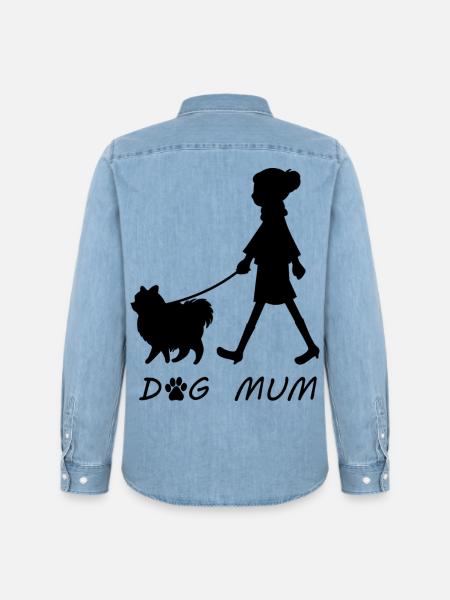 Dog Mum - Men’s Organic Denim Shirt by Stanley/Stella - light wash