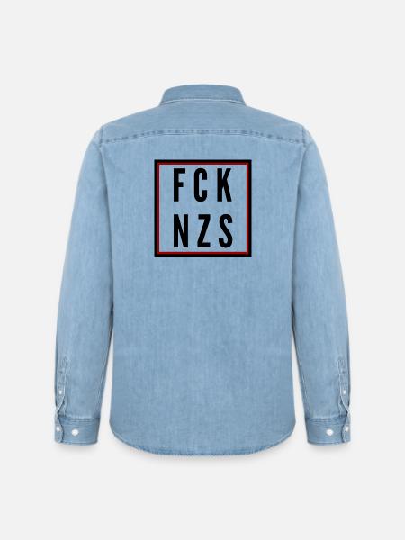 Fuck Naz*s - Men’s Organic Denim Shirt by Stanley/Stella - light wash