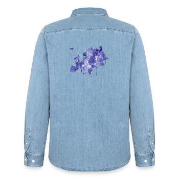 Europa - Männer Jeanshemd Organic von Stanley/Stella - verwaschenes Hellblau - Hinten - AI Model Male 185 light (185cm)