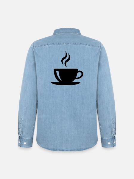 Kaffeetasse - Männer Jeanshemd Organic von Stanley/Stella - verwaschenes Hellblau