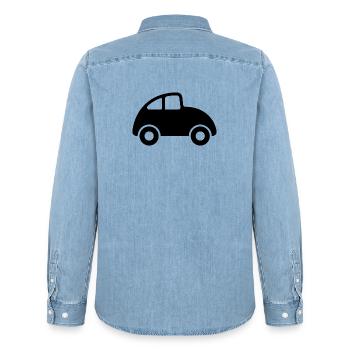 Auto - Männer Jeanshemd Organic von Stanley/Stella - verwaschenes Hellblau - Hinten - AI Model Male 185 light (185cm)
