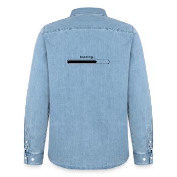 Ladesymbol - Männer Jeanshemd Organic von Stanley/Stella - verwaschenes Hellblau - Hinten - AI Model Male 185 light (185cm)