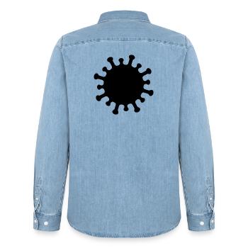Corona-Virus-Symbol - Männer Jeanshemd Organic von Stanley/Stella - verwaschenes Hellblau - Hinten - AI Model Male 185 light (185cm)