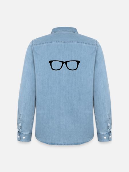Lunettes - Chemise en denim homme bio Stanley/Stella - bleu clair délavé