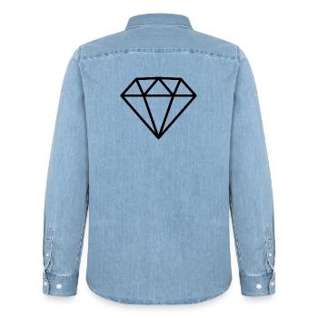 Diamant - Männer Jeanshemd Organic von Stanley/Stella - verwaschenes Hellblau - Hinten - AI Model Male 185 light (185cm)