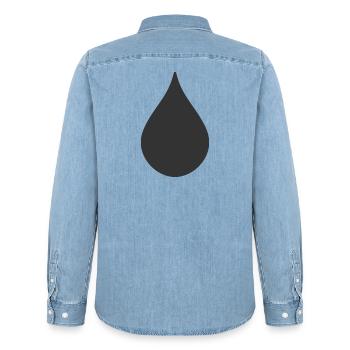 Logo-Symbol für Tropfenform - Männer Jeanshemd Organic von Stanley/Stella - verwaschenes Hellblau - Hinten - AI Model Male 185 light (185cm)